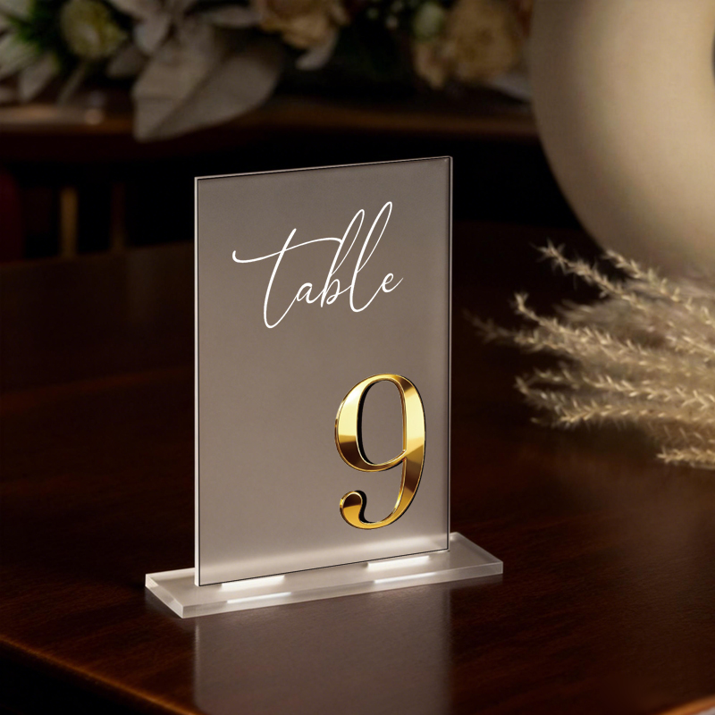 Table Number Gold - Números de Mesa em Acrílico para