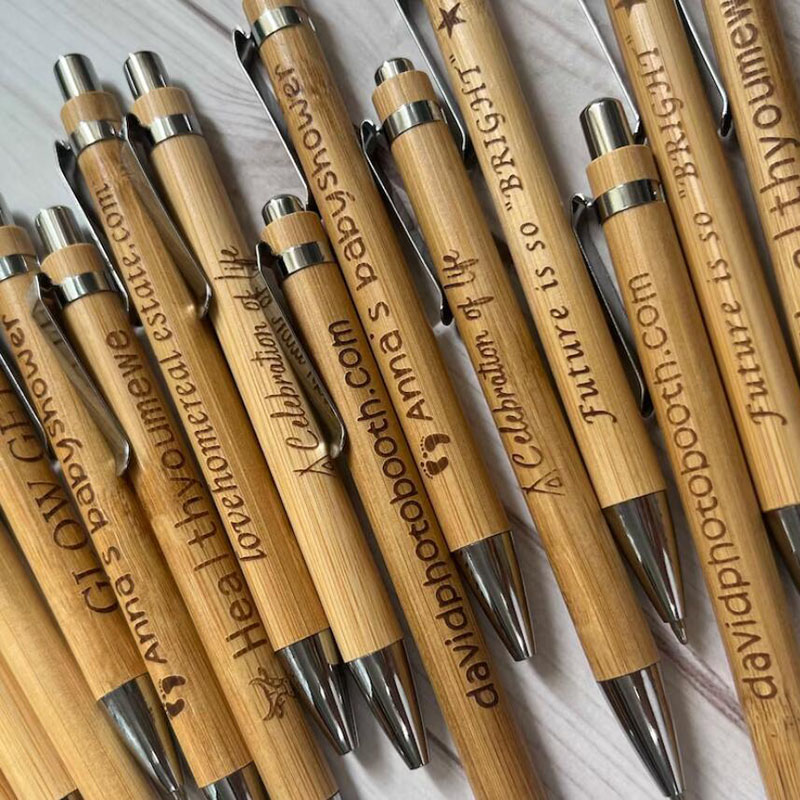 Wedding Supply Rentals - Canetas esferográficas personalizadas, canetas de bambu