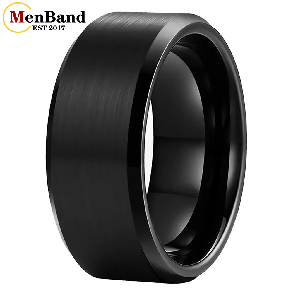 Wedding Zone - Anel Masculino Básico de Tungstênio Preto