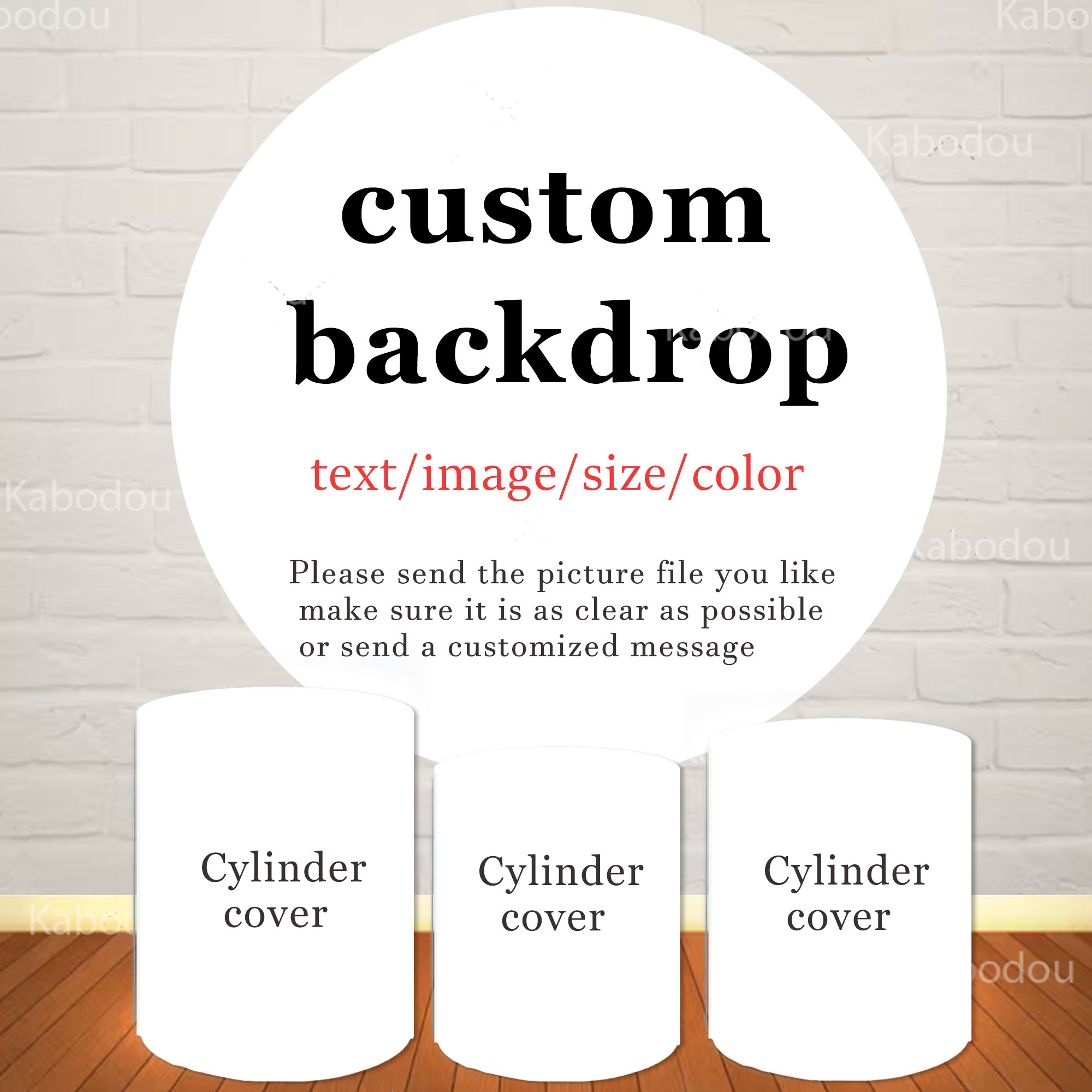 Photo Booth Prop - Capa de Cilindro Redonda Personalizada para