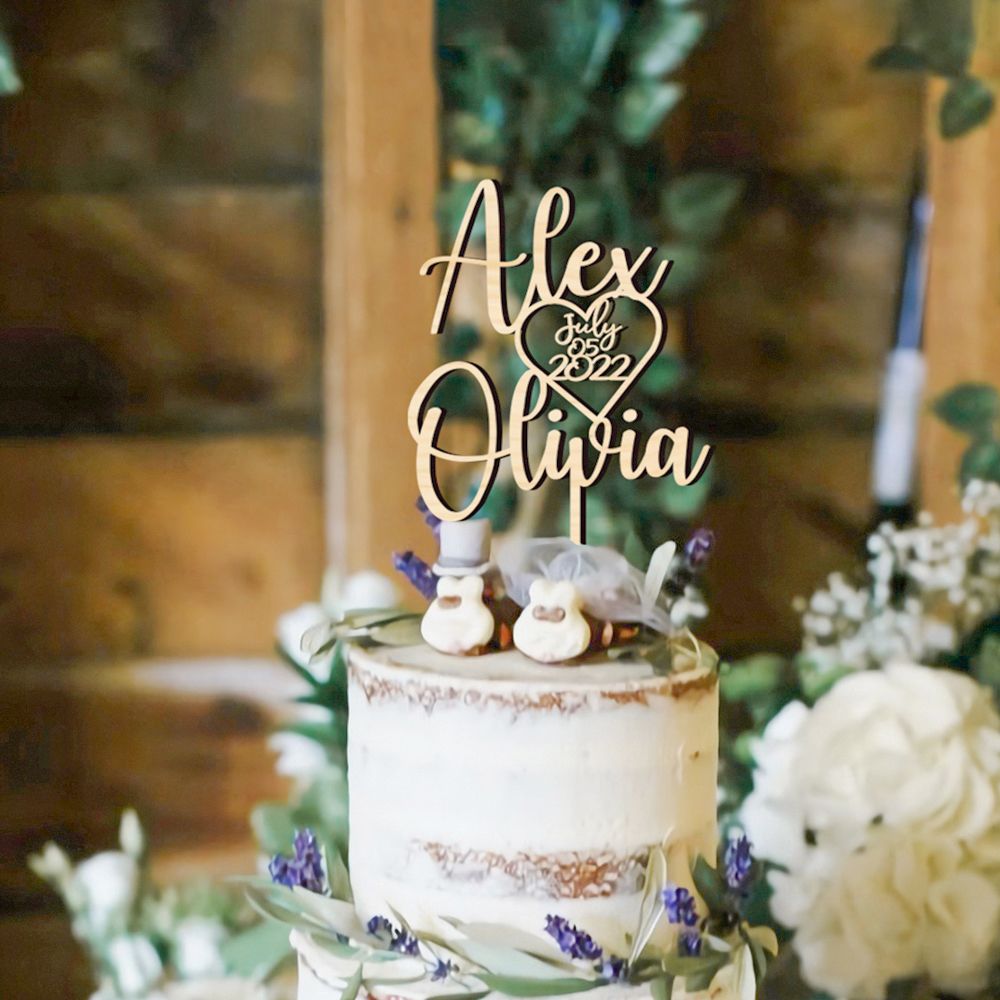 Wedding Supply Rentals - Toppers de bolo personalizados para casamento