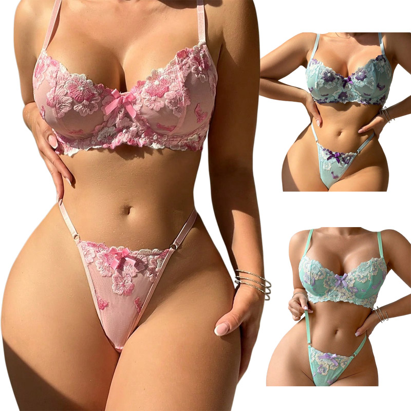 Good Floral & Wedding Decor Supply - Conjunto de Lingerie Sexy com Bordado