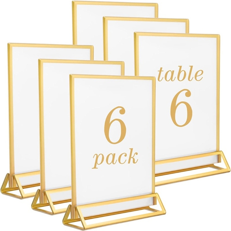 Table Number Gold - Acrílico claro Suporte Número Da Casamento