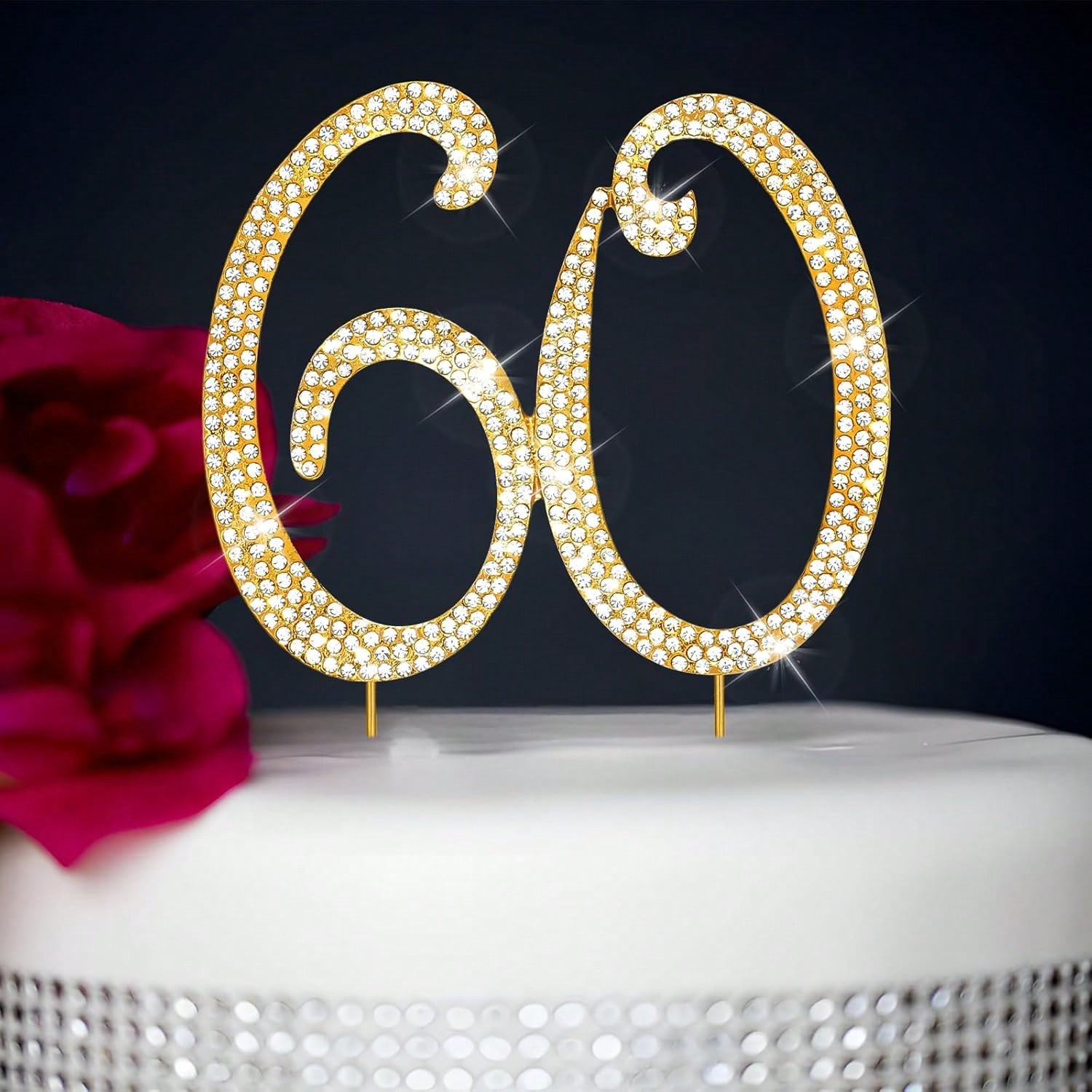 Unity Candle Set - Topo de Bolo Grande com Strass