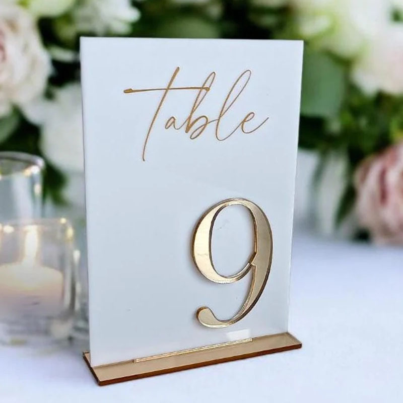 Table Number Gold - Números de Mesa para Casamento para
