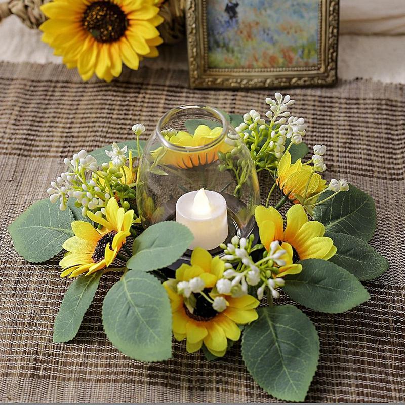 Anéis de vela de girassol arti - Unity Candle Set avaliação e preço