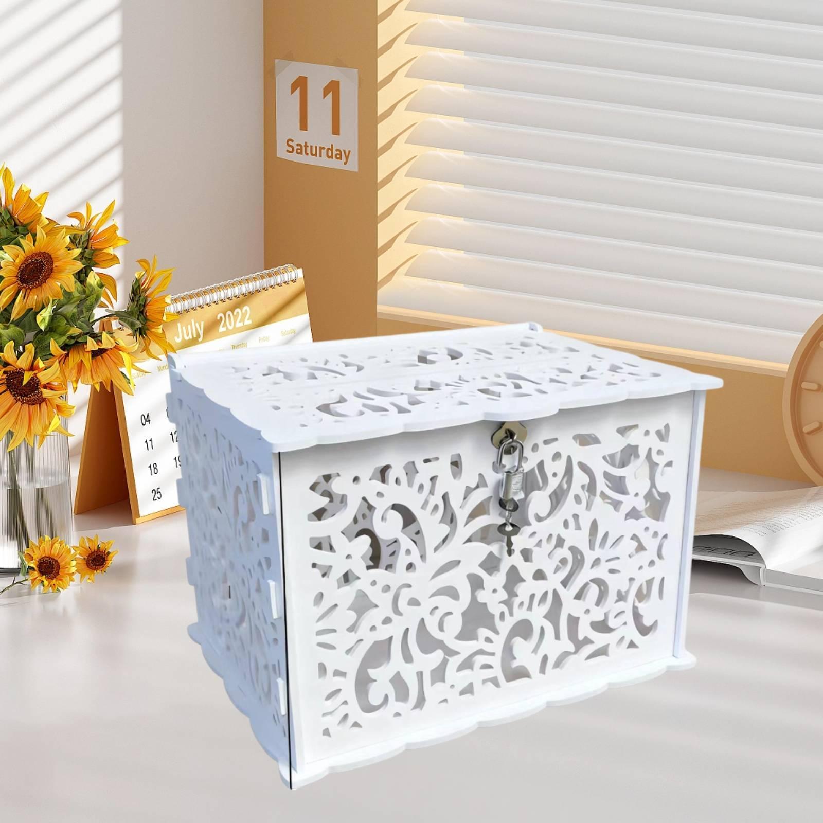 Caixa Elegante Branca para Car - Wedding Card Box avaliação e preço