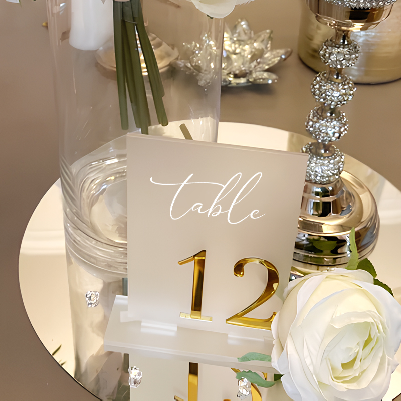 Números de Mesa em Acrílico pa - Table Number Gold avaliação e preço