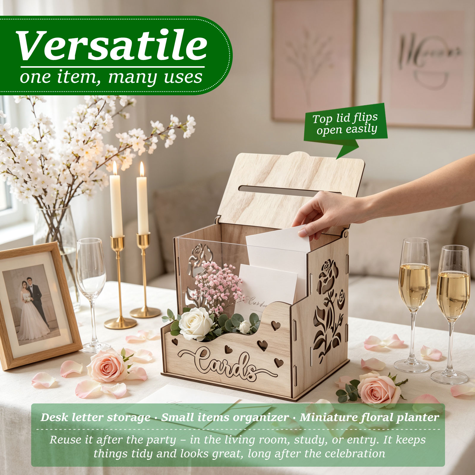 Caixa de Cartões de Festa em M - Wedding Card Box avaliação e preço