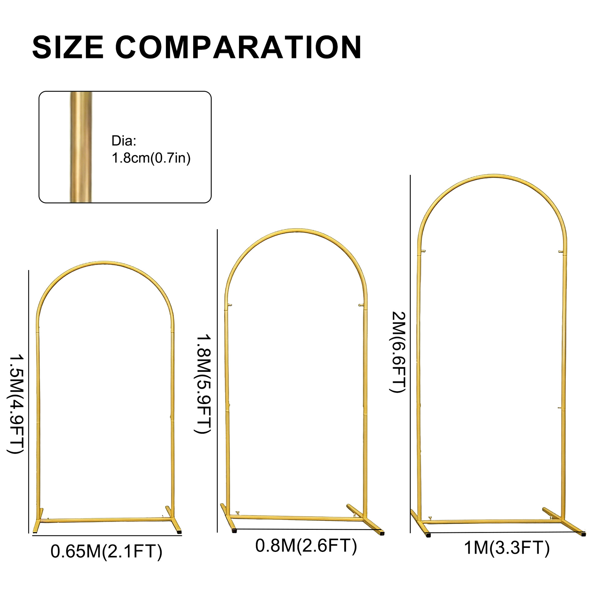 Arco de Metal Dourado para Cas - Wedding Support avaliação e preço