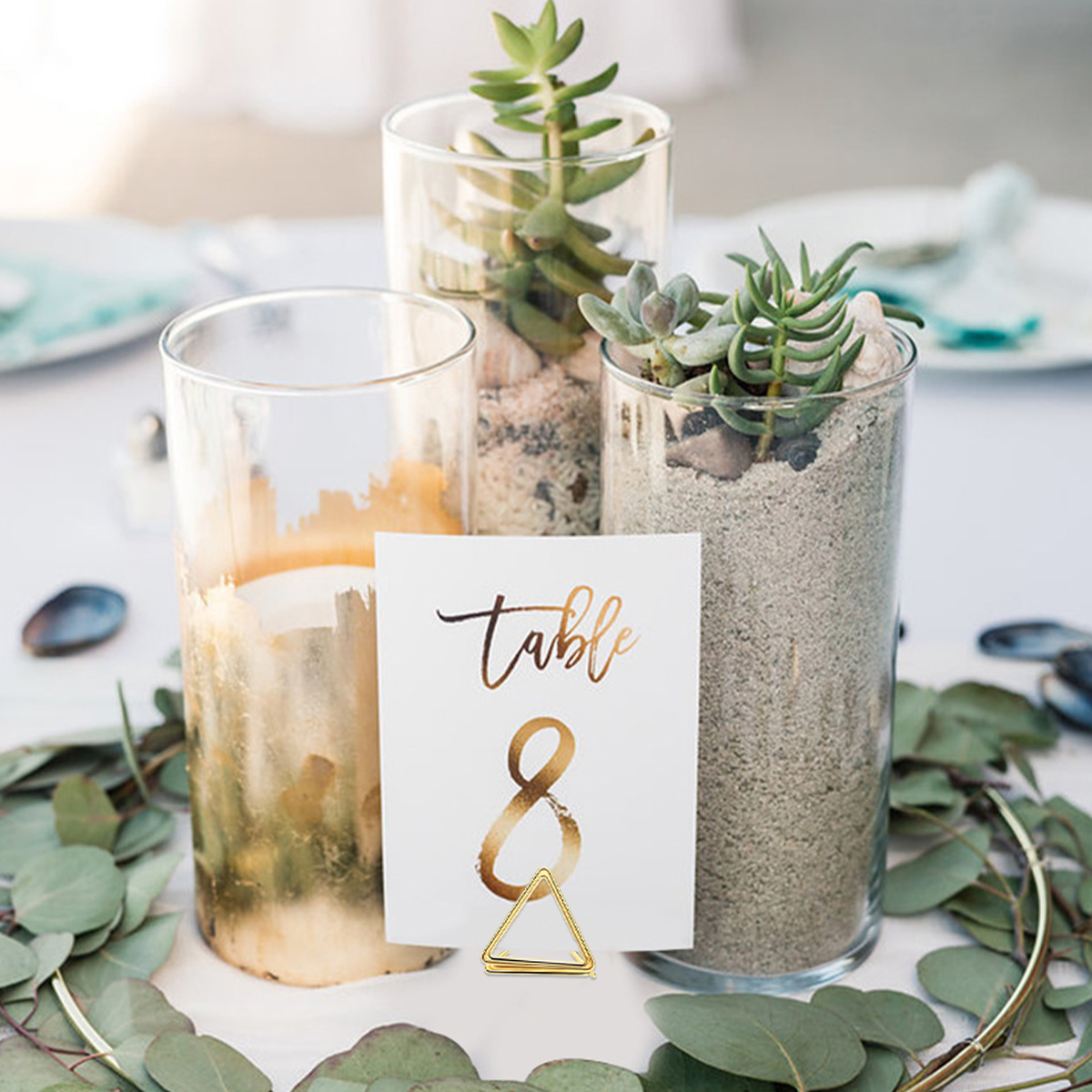 Triângulo Forma Tabela Titular - Table Number Gold avaliação e preço