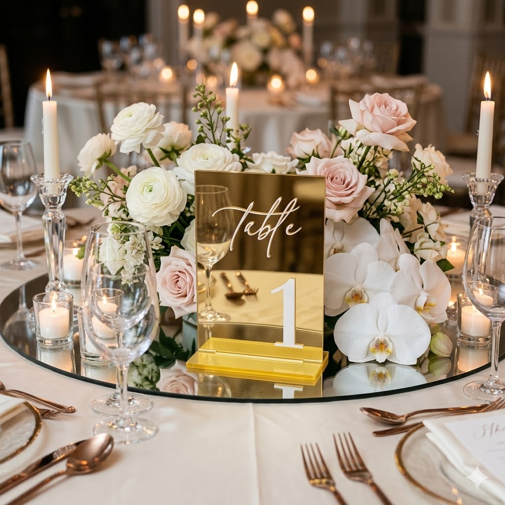 Números de Mesa em Acrílico Do - Table Number Gold avaliação e preço