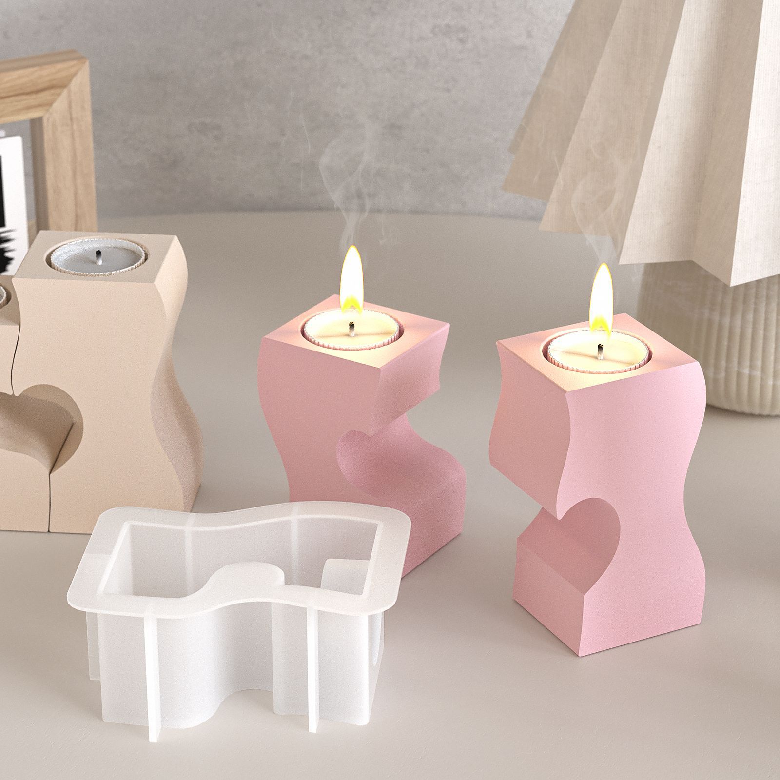 S coração castiçal moldes de s - Unity Candle Set avaliação e preço
