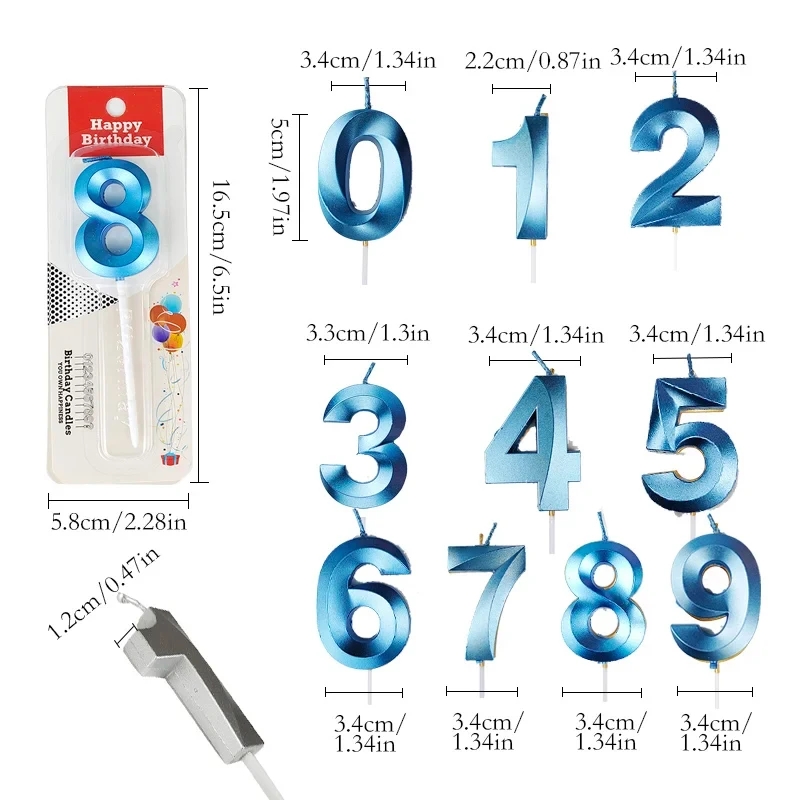Número azul bolo velas 0 1 2 3 - Unity Candle Set avaliação e preço