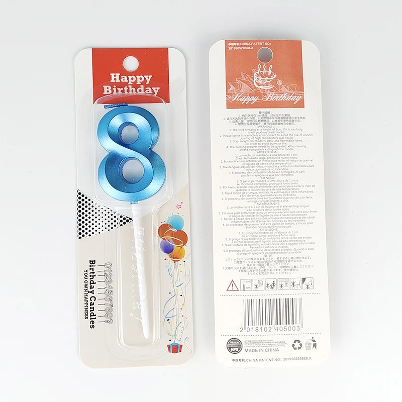 Número azul bolo velas 0 1 2 3 - Unity Candle Set avaliação e preço