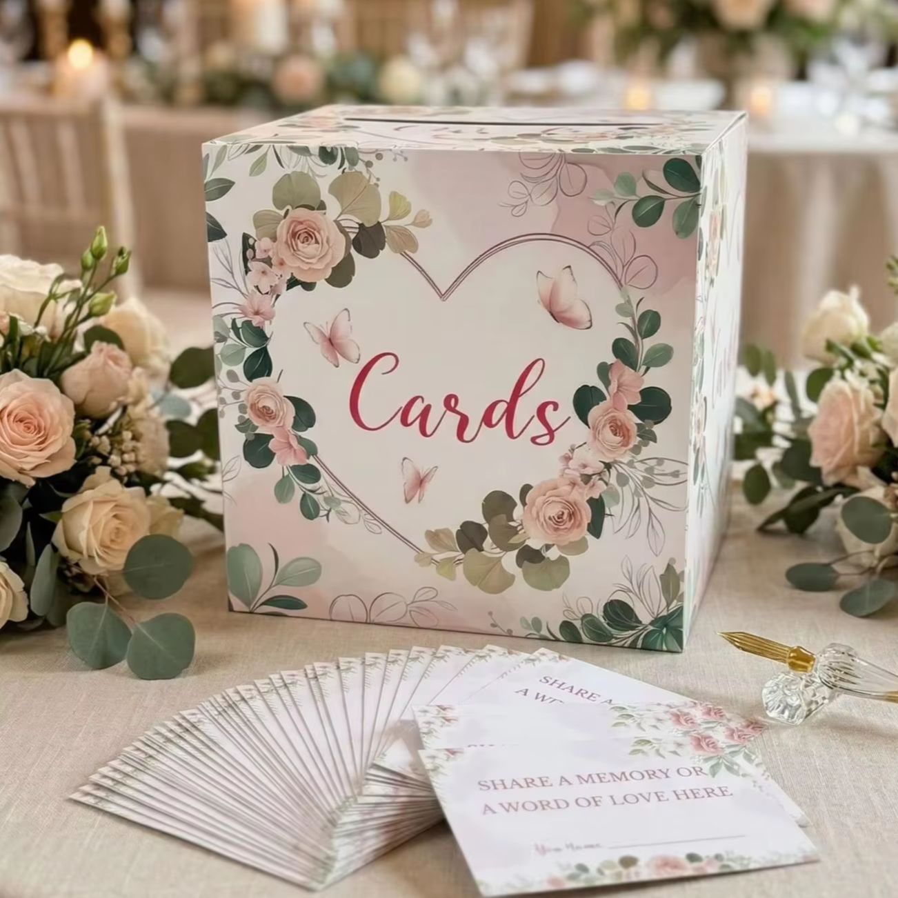 Caixa de Cartões Floral Branca - Wedding Card Box avaliação e preço