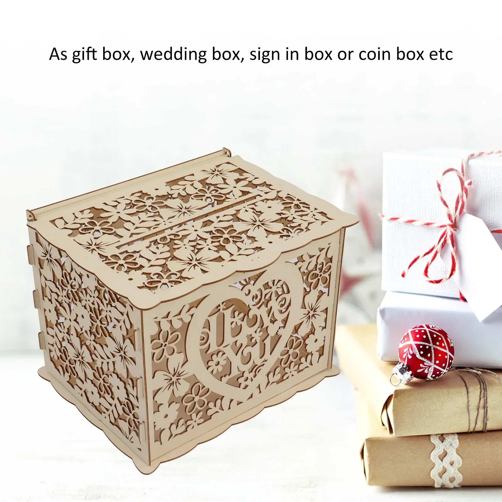 Caixa De Presente De Madeira O - Wedding Card Box avaliação e preço