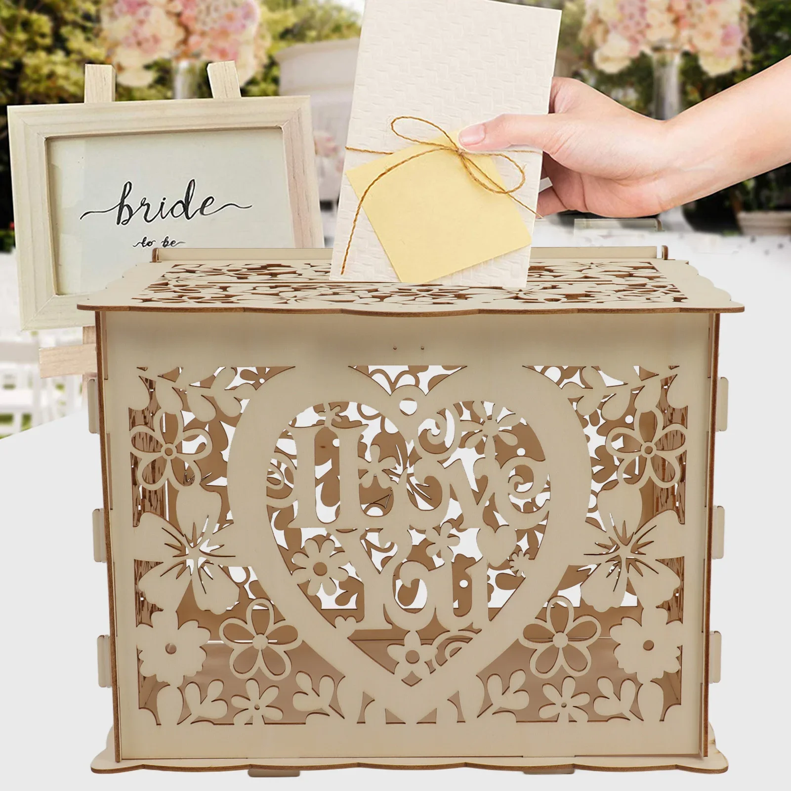 Caixa De Presente De Madeira O - Wedding Card Box avaliação e preço