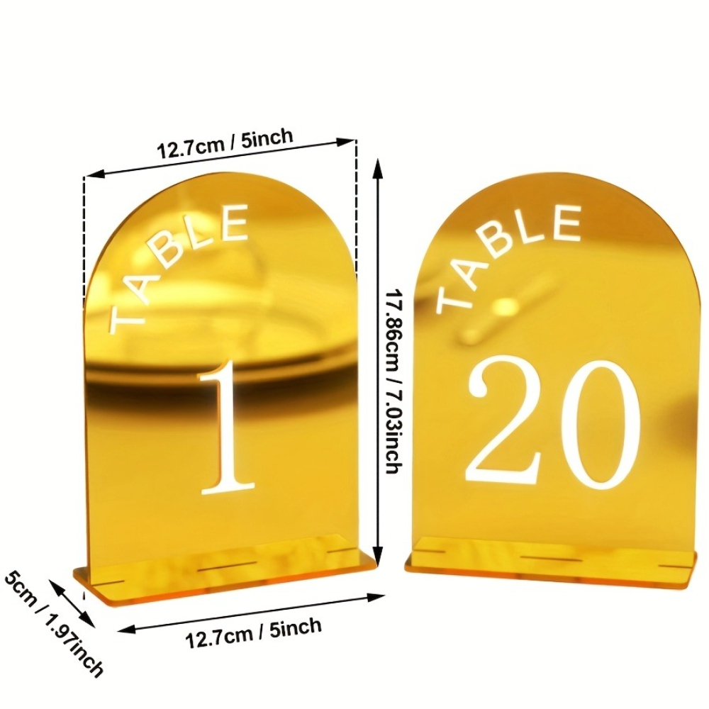 Números de mesa de casamento a - Table Number Gold avaliação e preço