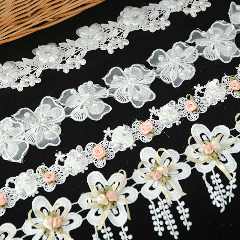 Renda para artesanato 3d flor  - Wedding Water Supply avaliação e preço