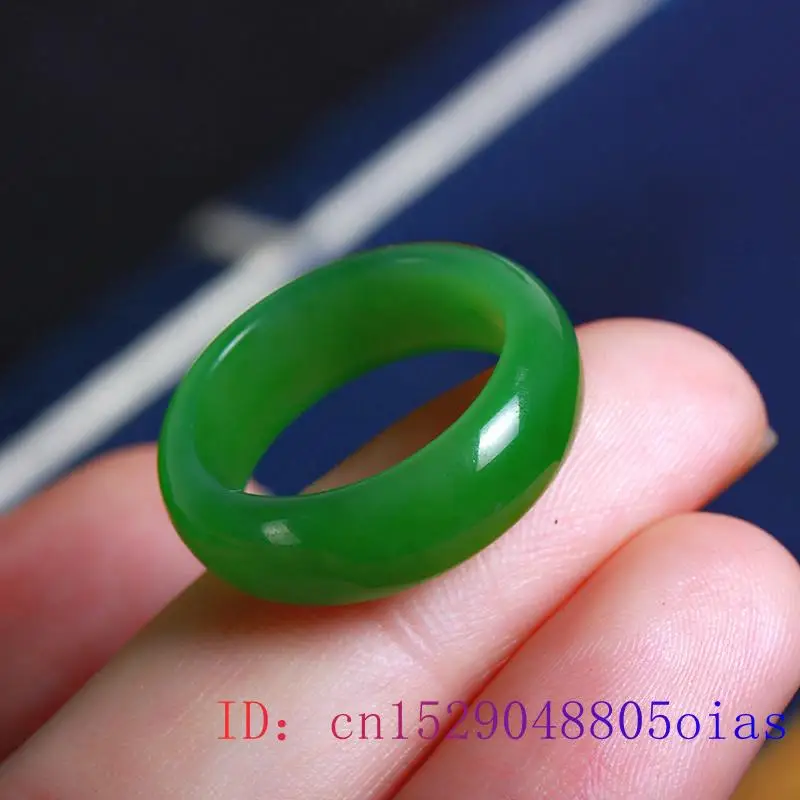 Natural verde hetian jade anel - Wedding Zone avaliação e preço