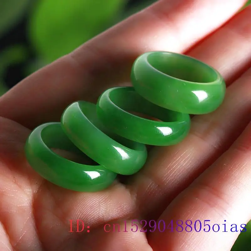 Natural verde hetian jade anel - Wedding Zone avaliação e preço